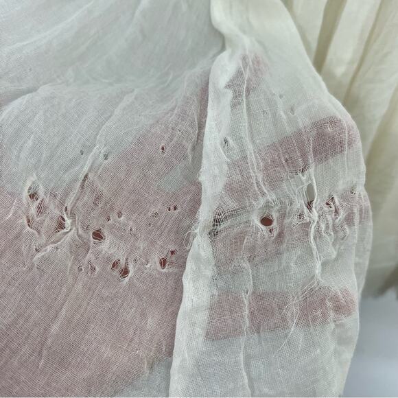 FREE PEOPLE Ilektra Lace Inset Cotton Chemise Mini Slip Dress Size Medium - Picture 9 of 15